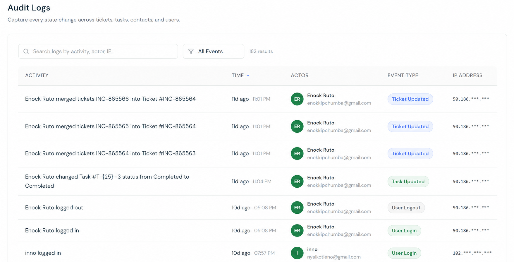 Collaborate & Resolve — Team members add internal notes, create tasks, and work together without confusing customers.